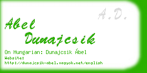abel dunajcsik business card