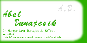 abel dunajcsik business card